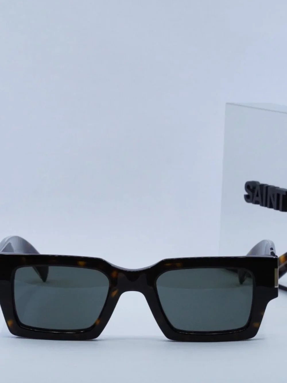 Saint Laurent SL736 001 Square Sunglasses - Dark Havana / Grey